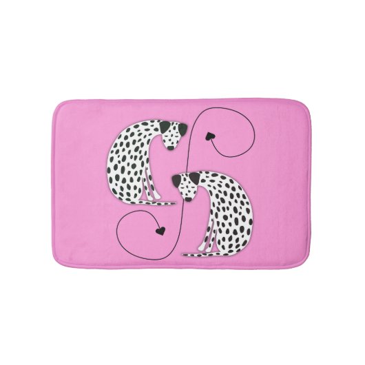 Dalmatian Dogs pink Bath Mat バスマット (正面)