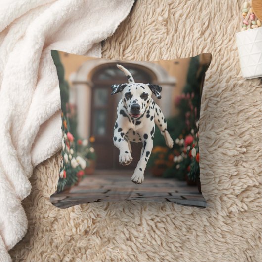 Dalmatian Elegant Throw Pillow クッション (ブランケット)