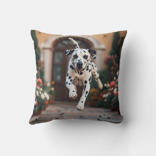Dalmatian Elegant Throw Pillow クッション (裏面)