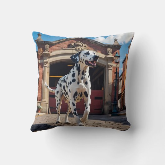 Dalmatian Elegant Throw Pillow クッション (裏面)
