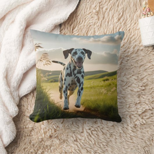 Dalmatian Elegant Throw Pillow クッション (ブランケット)