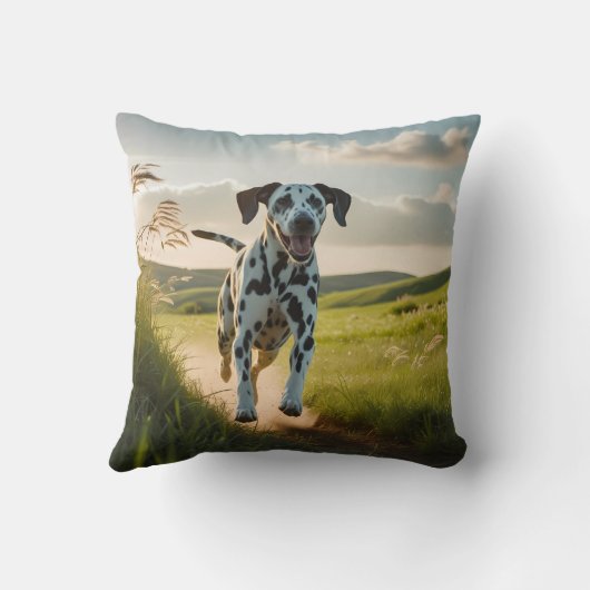 Dalmatian Elegant Throw Pillow クッション (裏面)