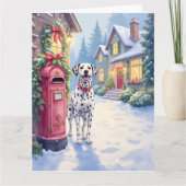 Dalmatian Festive Mailbox Christmas Art カード (正面)