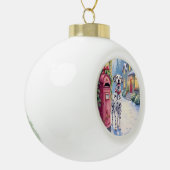 Dalmatian Festive Mailbox Christmas Art セラミックボールオーナメント (左)