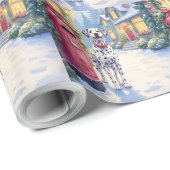 Dalmatian Festive Mailbox Christmas Art ラッピングペーパー (ロールコーナー)