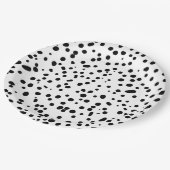 Dalmatian Firefighter Black White Birthday ペーパープレート (アングル)