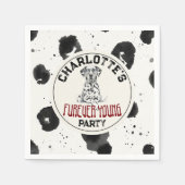 Dalmatian Furever Young 1st Birthday Pawty スタンダードカクテルナプキン (正面)