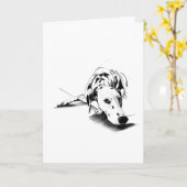 Dalmatian Greeting Card – Hand Drawn カード (黄色い花)