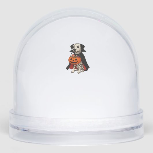 Dalmatian Halloween Vampire Dog with Pumpkin Baske (正面)