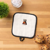 Dalmatian Halloween Vampire Dog with Pumpkin Baske 鍋敷き (トップダウン)