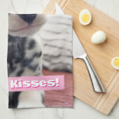 Dalmatian Heart Nose キッチンタオル (四つ折り)