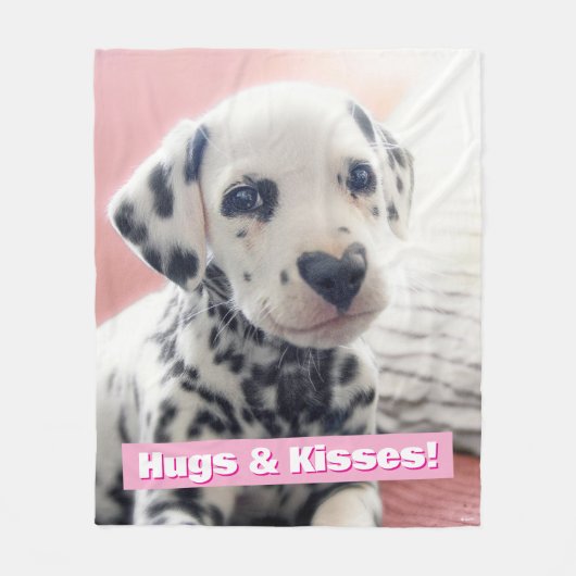 Dalmatian Heart Nose フリースブランケット (正面)