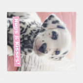 Dalmatian Heart Nose フリースブランケット (正面(横))