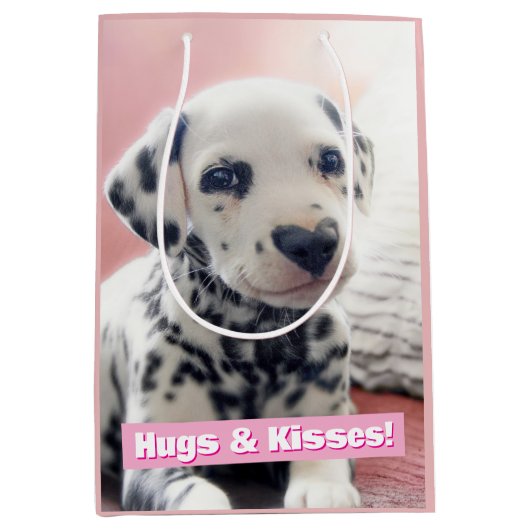 Dalmatian Heart Nose ミディアムペーパーバッグ (正面)