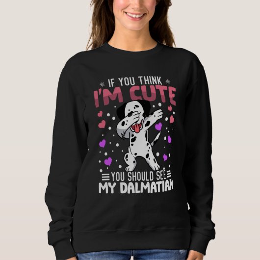 dalmatian Heart Valentine's Day Animal For Womens  スウェットシャツ (正面)