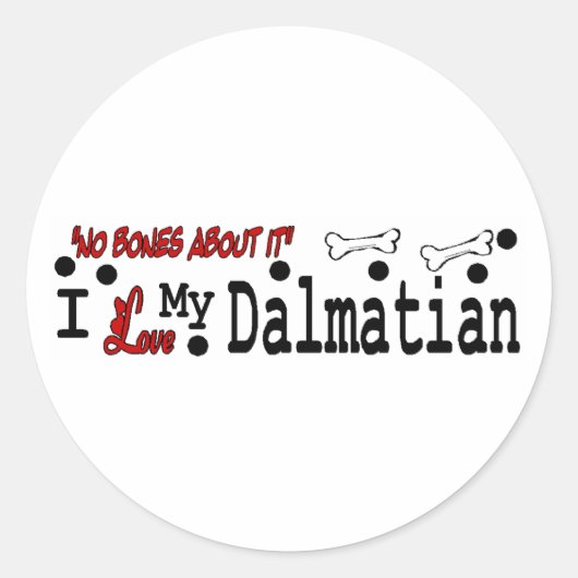 Dalmatian (I Love)ステッカー ラウンドシール (正面)