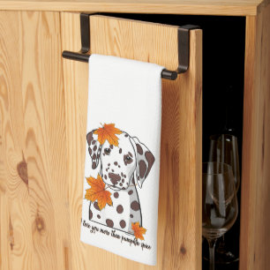 Dalmatian I Love You More Than Pumpkin Spice キッチンタオル
