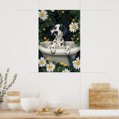 Dalmatian In Bathtub Poster, Funny Dog Poster ポスター (キッチン)