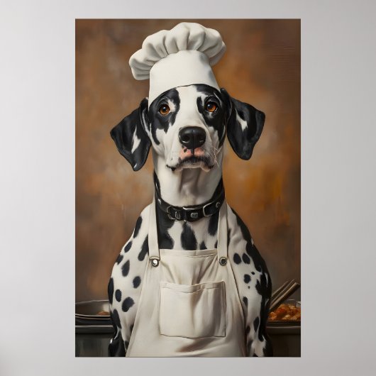 Dalmatian In Chefs Hat Poster, Pet Poster ポスター (正面)