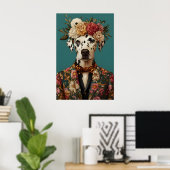 Dalmatian In Suit Poster, Dalmatian Portrait ポスター (ホームオフィス)