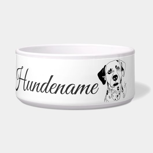 Dalmatian Minimalist Line Art personalized bowl ボウル (正面)