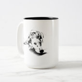 Dalmatian Mug – Hand Drawn Spotted Dog Coffee Mug ツートーンマグカップ (正面左)