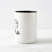 Dalmatian Mug – Hand Drawn Spotted Dog Coffee Mug ツートーンマグカップ (中央)