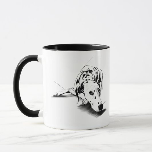 Dalmatian Mug – Hand Drawn Spotted Dog Coffee Mug マグカップ (左)