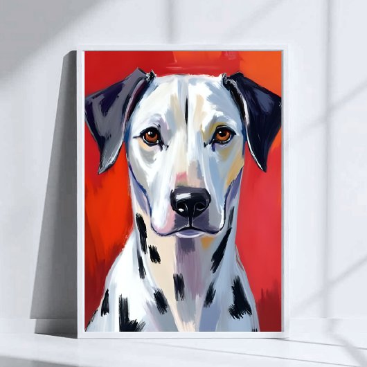 Dalmatian Painting Dog Pet Watercolor Art ポスター
