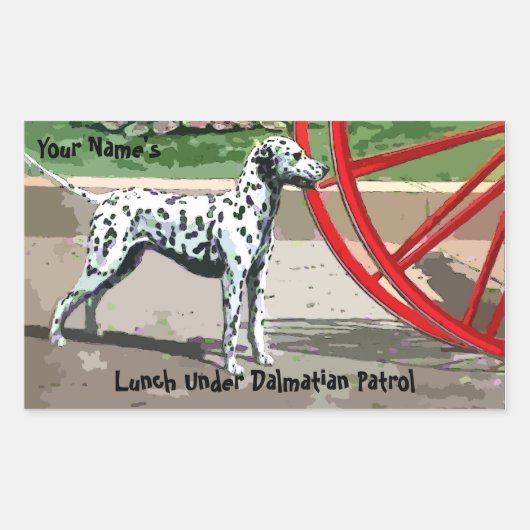 Dalmatian Patrol Stickerの下のランチ 長方形シール (正面)