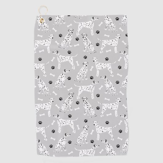Dalmatian Paws and Bones Golf Towel ゴルフタオル (正面)