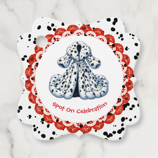 Dalmatian Print Birthday | Black and White party フェイバータグ (正面)