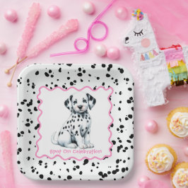 Dalmatian Print Birthday | Black and White party ペーパープレート