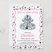 Dalmatian Print Birthday | Black and White party 招待状 (正面)