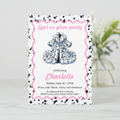 Dalmatian Print Birthday | Black and White party 招待状 (スタンド正面)