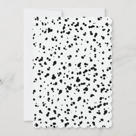 Dalmatian Print Birthday | Black and White party 招待状 (裏面)