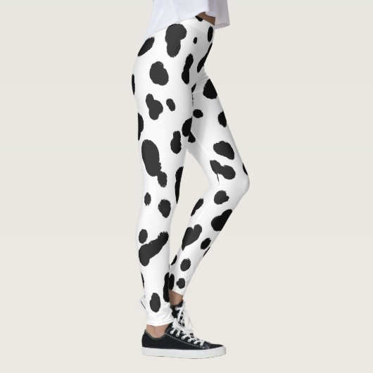 Dalmatian print dog mom dad skin pattern cute レギンス (右)