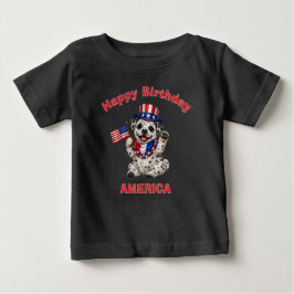 Dalmatian Puppy (2h) Patriotic Kid T-Shirt ベビーTシャツ