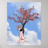 Dalmatian Puppy And Butterfly ポスター (正面)