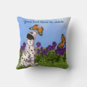 Dalmatian Puppy Butterflies Dog Art Personalized  クッション (裏面)