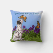 Dalmatian Puppy Butterflies Dog Art Personalized  クッション (正面)