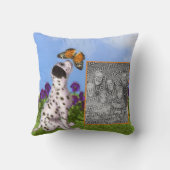 Dalmatian Puppy Butterfly絵画's Add Your Photo クッション (裏面)