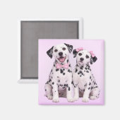 Dalmatian Puppy Love – Valentine Dog Couple Magnet マグネット (正面/裏面)
