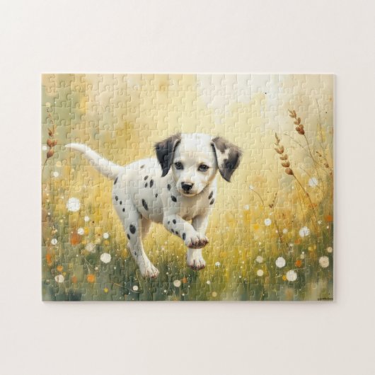 Dalmatian puppy watercolor ジグソーパズル (横)