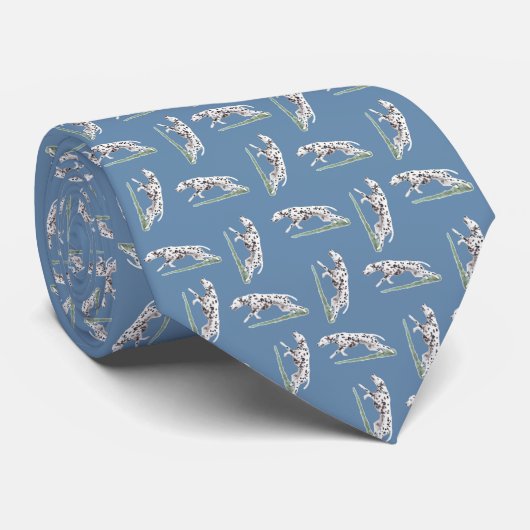 Dalmatian Running Dog art Neck Tie ネクタイ (ロール)