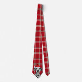 Dalmatian Santa Dog Red Holiday Plaid Christmas ネクタイ (正面)
