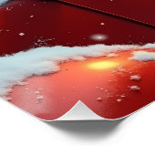 Dalmatian Snowy Car Ride Christmas Painting ポスター (コーナー)