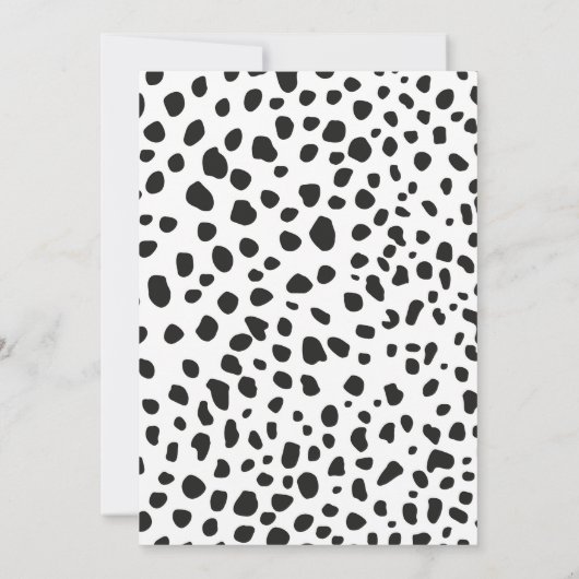 Dalmatian Spots Black Invitation for Birthday 招待状 (裏面)