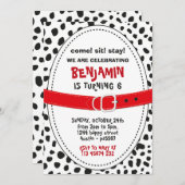 Dalmatian Spots Invitation for Birthday Party Dog  招待状 (正面/裏面)