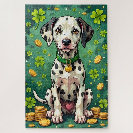 Dalmatian St Patrick’s Day Lucky Dog ジグソーパズル (縦)